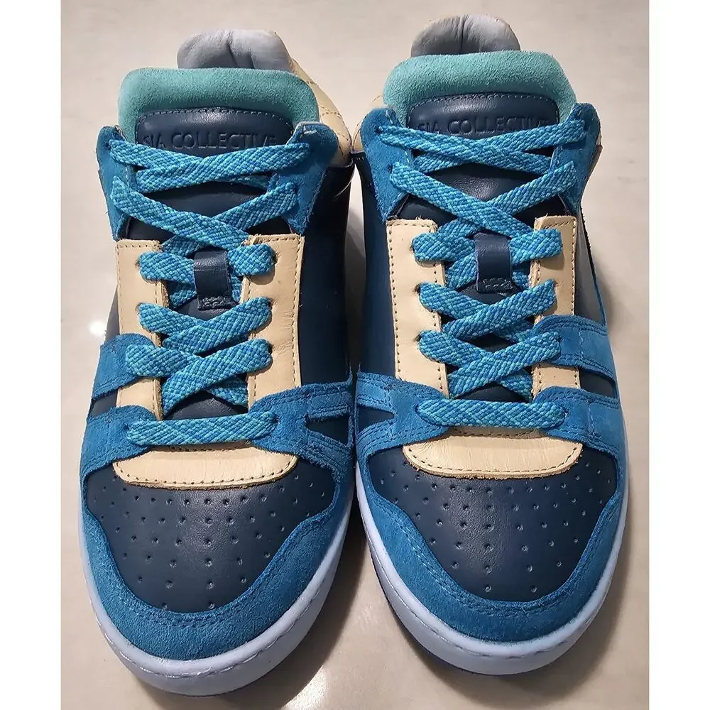 Sia Collective Vulture Sneakers Men's Size 5 Blue Teal Tan Used